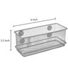 MyGift Silver Wire Mesh Metal Magnetic Hanging Storage Basket, Locker Organizer Bin with Magnet, Rectangular Office Supplies Holder, Pencil, Pen, Marker Holder, Set of 3