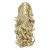 SWACC 12-Inch Short Screw Curls Claw Clip Ponytail Extensions Synthetic Clip in Drawstring Curly Ponytail Hairpiece Jaw Clip Hair Extension (Dark Honey Blonde/Bleach Blonde Mixed- 16/613)