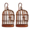 VBESTLIFE 1:12 Dollhouse Miniature Furniture Metal Bird Cage, 2Pcs Dollhouse Iron Birdcage Rusty Simulation Metal Bird Cage for Dollhouse Accessories