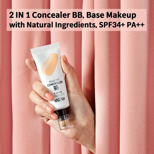 YADAH Silky Fit Concealer BB Cream (23 Natural Beige, 1.18fl oz) - 2-in-1 Korean Makeup for Flawless Skin, Tinted Moisturizer for Blemish Cover. Long-Lasting, All-Day Wear.