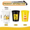 Domensi 24 Pcs Construction Party Cups 16oz Construction Themed Birthday Party Favors Dig in Party Excavator Stadium Cup Plastic Cups for construction themed parties, picnics, barbecues