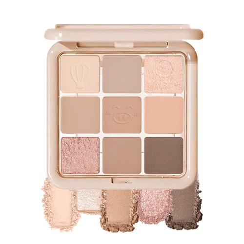 AMY'S DIARY Matte Shimmer Nude Pink Eye Shadow Palette Makeup,Eyeshadow Long Lasting Waterproof Cruelty-Free, 9 Blendable Shades in Smooth Finishes with Gorgeous Pearls for Girls (01#)