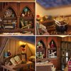 Roroom DIY Miniature and Furniture Dollhouse Kit,Mini 3D Wooden Doll House Craft Model with LED,Creative Room Idea for Valentine's Day Birthday Gift (Magic Shop-D-001)