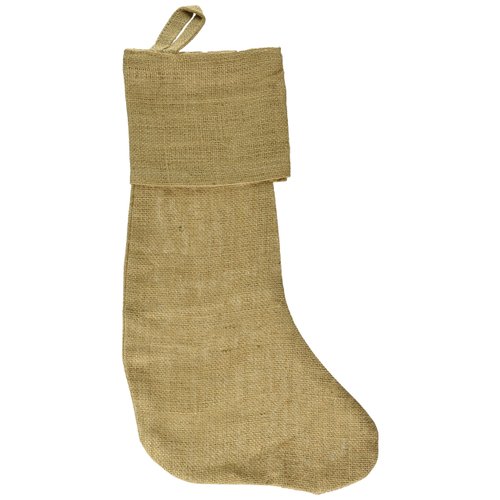 Homeford Burlap Jute Christmas Stockings, 16-inch, 6-Pack (Natural)