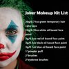 Halloween Joker Clown Makeup Kit - Joker Make Up Kit Includes White Red Black Blue Oil Based Face Body Paint and 20g Green Temporary Hair Color Wax, Powder Puff and 2 Blue Brushes, for Joker Cosplay
