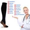 Double Couple 7 Pairs Copper Compression Socks for Men Women 20-30 mmHg Knee High Stockings
