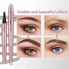 Febune Microblading Eyebrow Pen, Eyebrow Pencil with 4-Fork Tip Magic Brow Tattoo Pencil for Women, Waterproof, Long Lasting Eyebrow Makeup, Grey