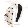 TailaiMei 4th of July Rhinestone Knotted Headband for Women, USA Flag Star Jeweled Crystal Embellished Ladies Twist Wide Hair Band Accessories Holiday Makeup Hair Hoop Gifts (White)