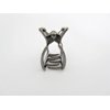 Generic Tiny small dark silver tone rectangle metal hair claw clip
