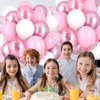 60PCS Pink and White Balloons,12 inch Pink and White Balloon Arch Kit,Suitable for Confession Proposal Wedding Girl Birthday Baby Shower Party Decoration