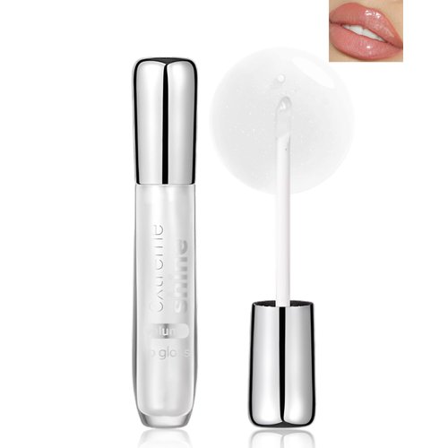 Clear Glitter Lip Gloss Lip Plumper, Hydrating Lip Glow Oil Plumping Lip Oil Gloss, Long Lasting ...