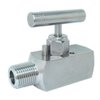 PIC Gauges NV-SS-1/4-HS-180-FXF 316 SS Straight Needle Valve w/ Hydraulic Service Seat, 1/4" Female NPT x 1/4" Female NPT, 10000 psi Pressure