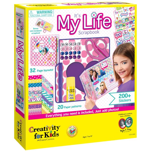 Creativity For Kids It's My Life Scrapbook Kit - Complete DIY Scrapbook Craft Kit Multicolor, 9 inches