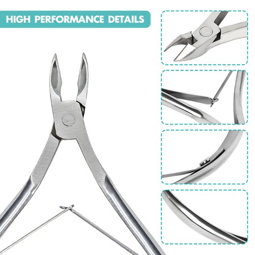 Kootinn 2 Packs Nail Cuticle Trimmer Professional Cuticle Cutter Stainless Steel Cuticle Nippers with Double Spring Cuticle Clippers Pedicure Manicure Tools for Fingernails and Toenails (Silver)