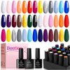 Beetles Gel Nail Polish Set 20 Pcs Neon Nude Orange with Base and Top Coat Fall Soak Off Uv LED Gel Polish Kit Blue Pink Black White Uv Gel Polish for Nail Art Salon Gift for Women Grils