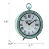 NIKKY HOME Antique Table Clock Silent Non-Ticking, Shelf Desk Top Clock Battery Operated Rustic Distressed Design, Shabby Chic Home Decor for Fireplace Mantel, Desktop, Countertop- Green