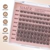 SIMER Lash Clusters DIY Eyelash Extensions 80 Clusters Lashes 3D Layered Wispy Natural Look Eyelash Clusters D Curl Reusable Fluffy Individual Lashes DIY at Home(10-16mm Mixed)