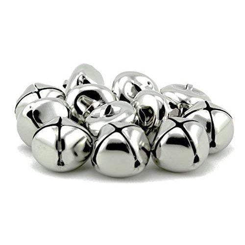 Pack of 50 pcs 1 Inch Christmas Jingle Bells for Holiday Decoration and DIY Craft Bells (Silver)
