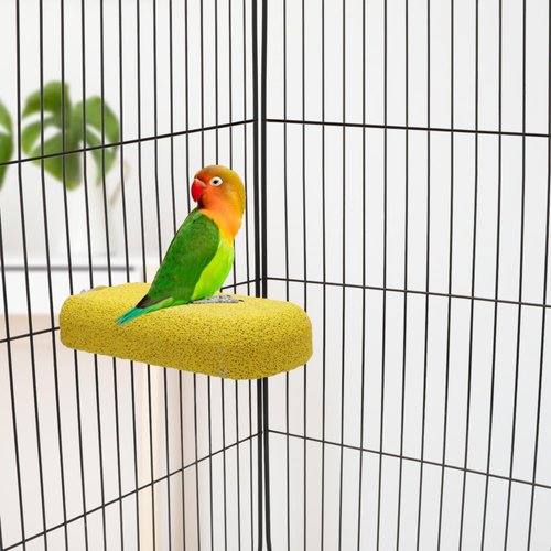 Bird Calcium Teeth Chew Toy Hamster Grinding Stone for Parrot Parakeet Cockatiel Rabbit Chinchilla Squirrel Cage Perch Stand (Random Color) (S)