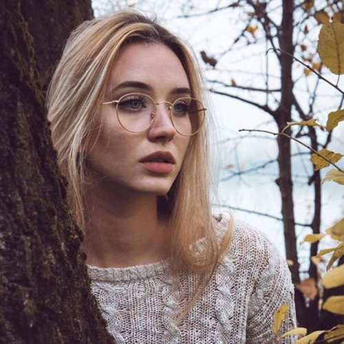 Kursan Blue Light Blocking Glasses for Women Men Retro Round Clear Lens Eyeglasses (Silver)