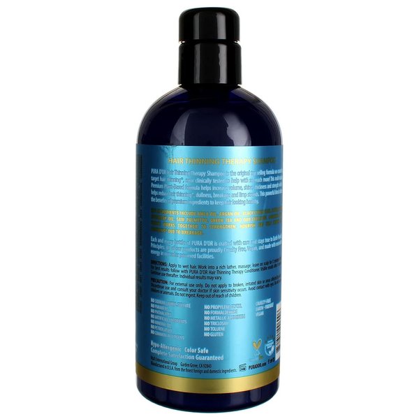 Pura D'or Hair Thinning Therapy Shampoo - 16 oz, Pack of 2