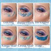 Teenitor Body and Face Glitter, Blue Body Glitter, Hair Glitter Gel, 6 Shapes Makeup Glitter Gel for Face, Body, Hair, Glitter for Halloween Makeup