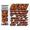 STIFFIE Techtron Orange/Black 3" Alpha-Numeric Registration Identification Numbers Stickers Decals for Boats & Personal Watercraft