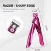 GAOY Acrylic Nail Clippers, Professional Stainless Steel Edge Cutter for False Nail Tips Poly Nails Fake Artificial Nails, Salon & Home Use Nail Art Accessories Sharp Blade Clip Manicure Tool, Plum