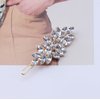 Iaceble Bohemia Rhinestone Hair Clips Barrette Crystal Leaf Hairclip Hairpin Gold Leaf Side Clips Barrette Shining Leave Head Clip Hairpin Bridal CZ Head Clip Hair Accessories for Women and Girls Headdress (Gold)