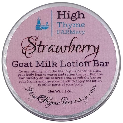 Strawberry Lotion Bar - Goat Milk Lotion Bars for Dry Skin - Strawberry Milk Lotion - Beeswax Lotion Bar - Travel Lotion - Solid Lotion - Zero Waste Lotion - Hand Lotion for Dry Skin