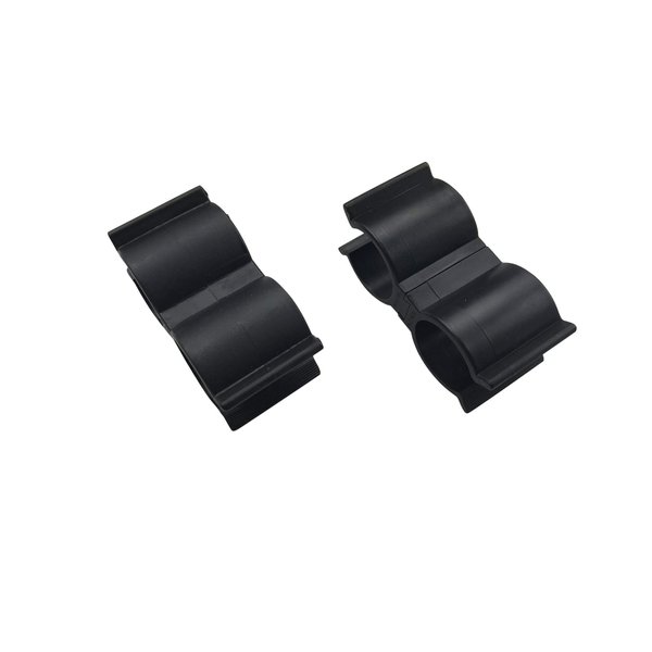 EZ-Xtend Anti-Rattle Bimini Top Pole Clips Boat Accessories - Essential Bimini Top Hardware for Boats, Bimini Brace for Boat Cover Support Poles and Bimini Top Parts (Package of 2, Black, 7/8")