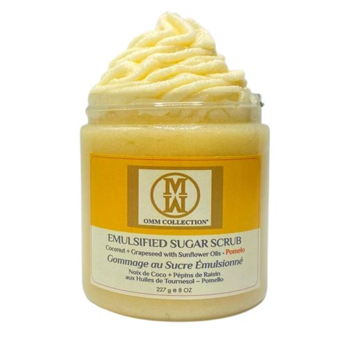 OMM Collection Natural Sugar Scrub – Exfoliating Body, Leg, Hand & Foot Scrub – Ultra Hydrating & Moisturizing - Body Exfoliating Scrub To Fight Stretch Marks, Fine Lines, Wrinkles - (Pomelo)