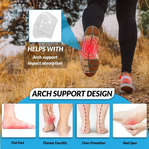 Soul Insole Shoe Bubble Orthotic Insole – Memory Gel Insoles for Plantar Fasciitis, Pronation, Heel Pain, Arch Supports (Small - Black (Thinner Support))