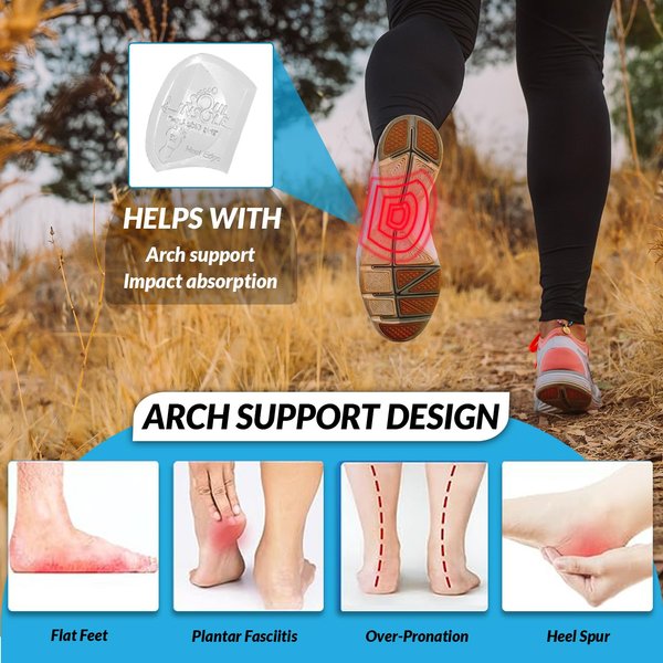 Soul Insole Shoe Bubble Orthotic Insole – Memory Gel Insoles for Plantar Fasciitis, Pronation, Heel Pain, Arch Supports (Small - Black (Thinner Support))