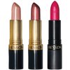 Revlon Super Lustrous Lipstick Set, 3-Piece Lip Color Gift Set for Women, Makeup Stocking Stuffers, Multi-Finish in Cream, Pearl & Matte, Pack of 3