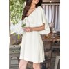 Dokotoo Summer Dresses for Women 2024 Casual Wedding Guest Spring Sexy V-Neck Drawstring Cap Sleeve Elegant Short Beach Dresses Mini Dress White