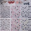 6 Sheets Halloween Nail Stickers Gold Silver Black Spider Web Nail Decals with Glitter Designs 3D Self-Adhesive Star Spider Nail Supplies Horror Stars Heart Flame Nail Art Stickers for Women Girls