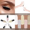 FUFANMEI Glitter Liquid Eyeliner Colorful Set, 5 Colors Metallic Shimmer White Silver Gold Diamond Eye Liner for Women Girl Long Lasting Professional Smudge Proof, Natural Perfect Eye Makeup Glitter