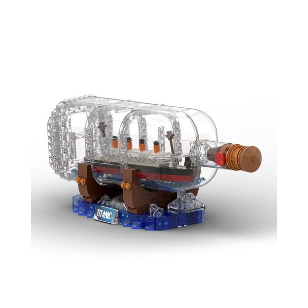 dOvOb Titanic Ship in a Bottle Building Blocks Set, Creative Collectible Display Model Set, Great Idea Gift Toy for Adults and Kids(878 PCS)