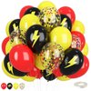Red Black Yellow Balloons,12inch Poke Cartoon Balloons Lightning Printed Party Balloons Confetti Black Yellow Decoration for Boy Girls Cartoon Themed Party Birthdays Baby Showers Holiday Party