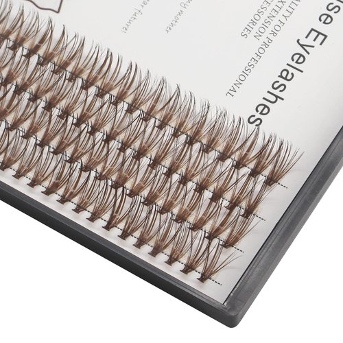 Bodermincer Brown Eyelash Extension 20D Cluster Soft Faux Mink False Eyelashes Natural Soft Natural Individual Eyelashes (10mm, Brown)