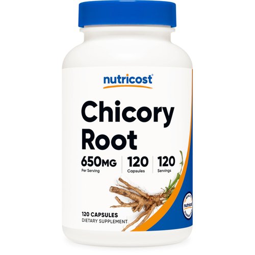 Nutricost Chicory Root 650mg Per Capsule - 120 Plant-Based Capsules, Non-GMO, Gluten Free