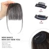 Clip In Bangs-100% Real Human Hair Bangs Clip Brown Black Clip On Bangs Hair Extensions Fake Bangs Human Hair Wispy Bangs Hair Clip Fringe With Temples Hairpieces Curved Bangs For Daily Wear