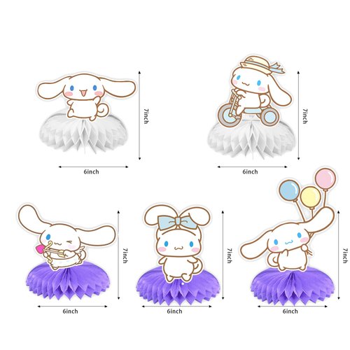 MUSNOW Cinna-morolls birthday party supplies Honeycomb Centerpieces for kids birthday party decoration