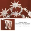 CAKURE Star Moon Tiaras and Crown Silver Wedding Rhinestone Crowns Headband Bridal Crystal Tiara Headpiece Wedding Hair Accessories for Women
