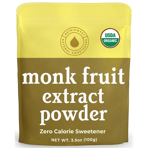 NatriSweet Organic Monk Fruit Extract, 3.5 oz, Pure Monk Fruit Sweetener Organic with No Erythritol, No Fillers, Zero Calories, Pure Monkfruit Sweetener for Keto and Paleo Diet, 322 Servings