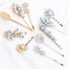 10PCS Crystal Hair Clips Vintage Rhinestone Hair Pin Metal Alloy Plume Bobby Pin Leafy Vine Hair Barrettes Stars Pearl Daisy Hair Accessories for Women Girls Brides