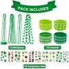 Whaline St. Patrick's Day Party Favor Set Include 12 Green Rubber Wristbands bracelet, 12 Shamrock Necklace and 70 Piece Temporary Tattoo Sticker for St. Patrick Irish Party Supplies Decorations