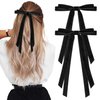 2PCS Velvet Hair Bows Ribbon Hair Clip Black Ponytail Holder Accessories Slides Metal Clips Hair Bow for Women Girls Toddlers Teens Kids