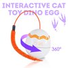PUREVACY Spinner Interactive Cat Toy Dino Egg. White Automatic Cat Toy with 360-Degree Rotation, Auto Shut-Off. Moving Cat Toys for Indoor Cats, Kittens. Sturdy ABS Plastic Smart Cat Toy. Moving Toy
